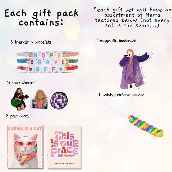 Taylor Swift Personalized 20 Piece Gift Set Party Favor - Set of 1 - Picture 5 of 6